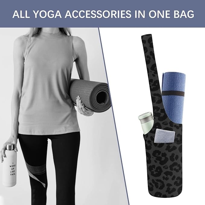Meaudiwes Large Size Yoga Mat Bag with Long Strap, Yoga Mats Carrier Storage Bag, Exercise Mat Holder Accessories