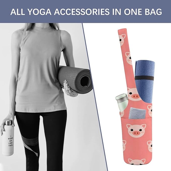 Meaudiwes Large Yoga Mat Bag Fit Most Size for Ladies Yoga Mats Carrier Bags Multi-Functional Exercise Mat Holder Storage Bag