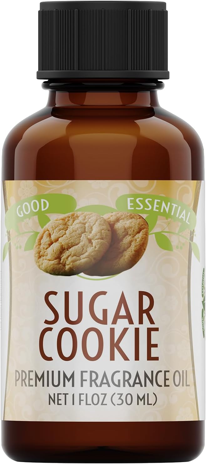 Good Essential - Professional Sugar Cookies Fragrance Oil 30ml for Halloween, Diffuser, Candles, Soaps, Lotions, Perfume 1 fl oz - Sugar Cookie Fragrance Oil for Candle Making