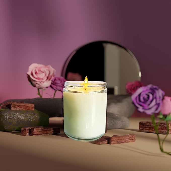 24 Pcs 6 Oz Eucalyptus Scented Soy Candles Set,Mason jar Bulk Candles for Gifts,Aromatherapy Candle,Great Stress Relieving Scented Candle for Girls as a Gift for Birthdays, Weddings and More!