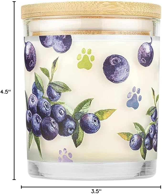 Pet House Candles, Natural Soy-Based, Clean Burning Pet Friendly Candles, 60 Hour Burn Time - Wild Blueberries, 9 oz