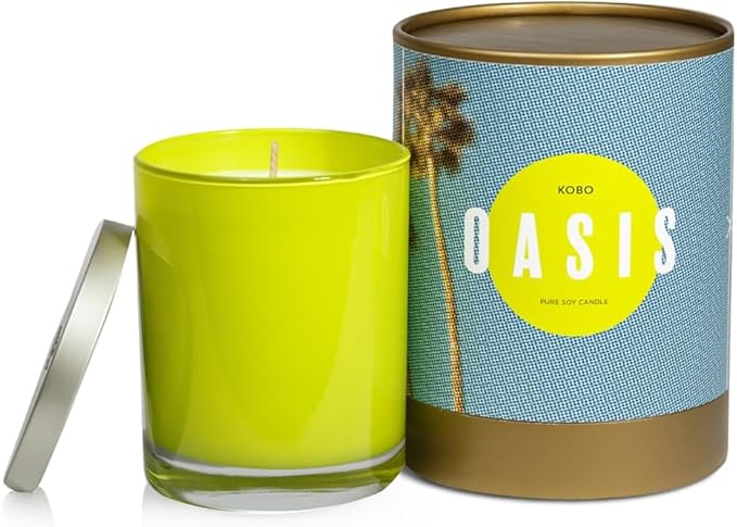 KOBO Oasis Scented Candle for Home (11 oz) – 100% Pure Soy Candle – 80-Hour Long-Lasting, Clean Burn Time – All Natural, Vegan, Non-GMO