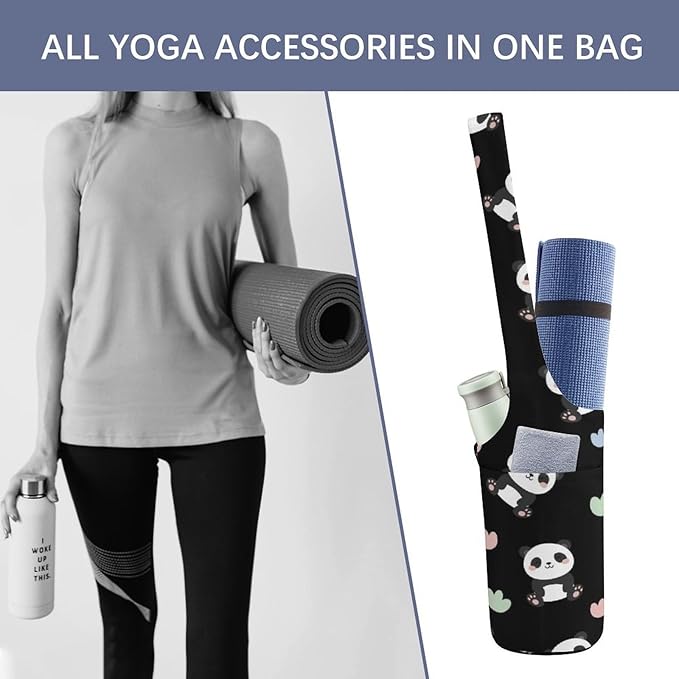 Meaudiwes Large Yoga Mat Bag Fit Most Size for Ladies Yoga Mats Carrier Bags Multi-Functional Exercise Mat Holder Storage Bag
