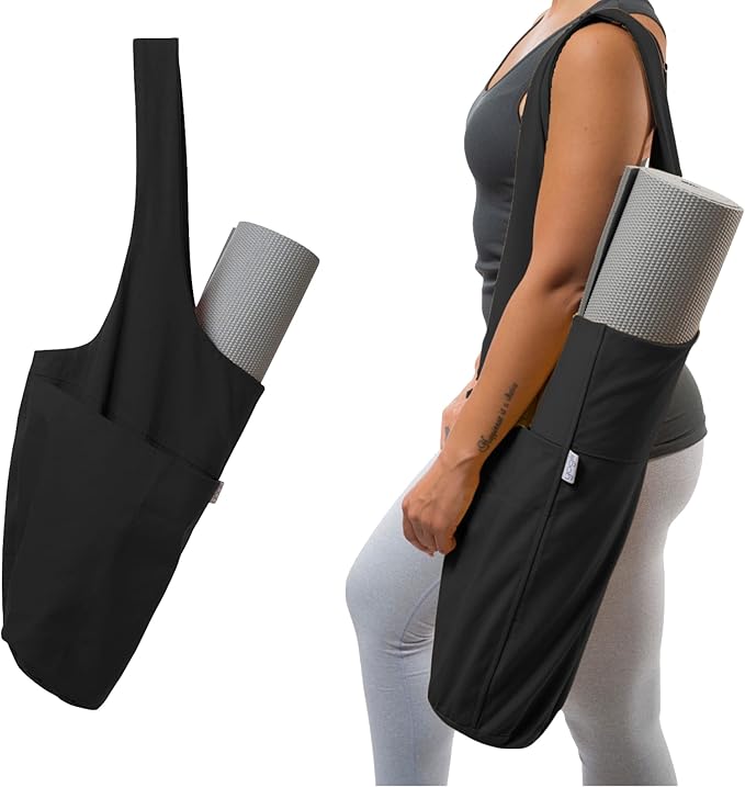 Yogiii Yoga Mat Bag | The ORIGINAL YogiiiTote Yoga Bag | Sling Mat Tote w/Large Side Pocket & Zipper Pocket | Yoga Mat Carrier Fits Most Size Mats