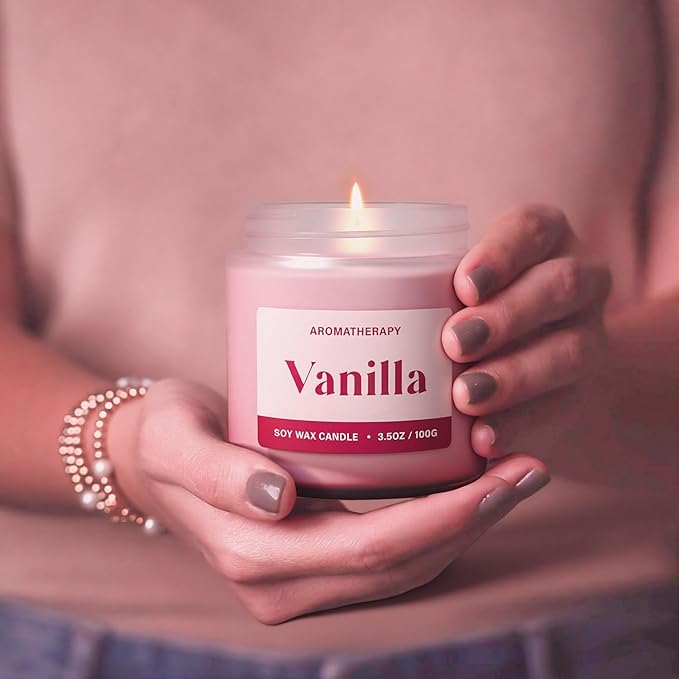 Scented Candles for Women, Soy Candles for Home Scented, Candle Gift Set with Lavender & Vanilla Scents, 2 Pack Aromatherapy Candle for Relaxing, Stress Relief & Home Decor