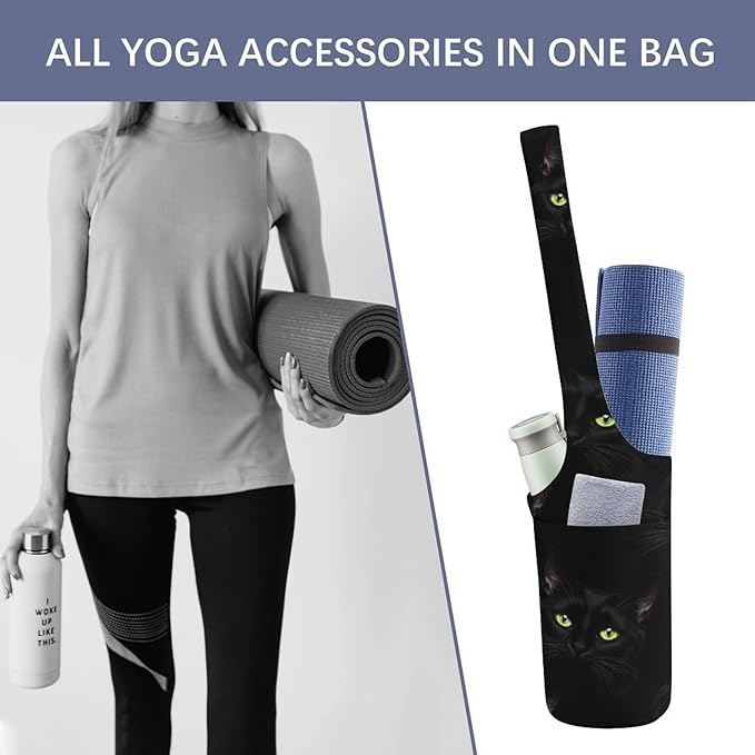 Aiyoolee Yoga Mat Bag Large Tote Carrier Holder with Water Bottle Pocket Yoga Bags