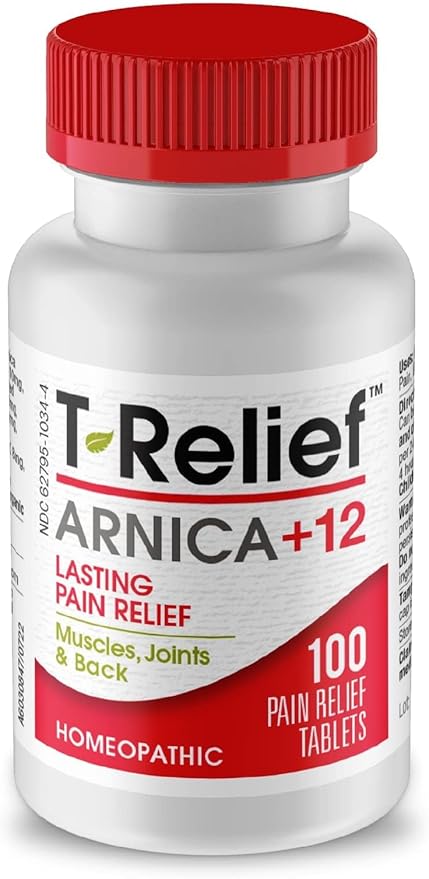 MediNatura T-Relief Arnica +12 Natural Actives - Whole Body Fast-Acting Formula for Women & Men - 100 Tablets