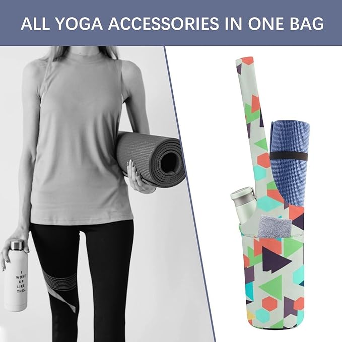 Meaudiwes Stylish Yoga Mat Bags Sports Yoga Totes Fits Most Size Mats Exercise Mat Carrier Storage Bag Yoga Gifts for Women