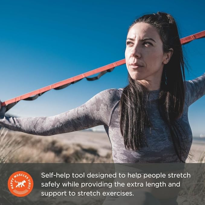 Tiger Tail The Stretchy Tiger 80” - Stretch/Yoga Strap with 10 Numbered Loops for Yoga, Physical Therapy, Pilates, & Exercise, Stretching Strap with Loop