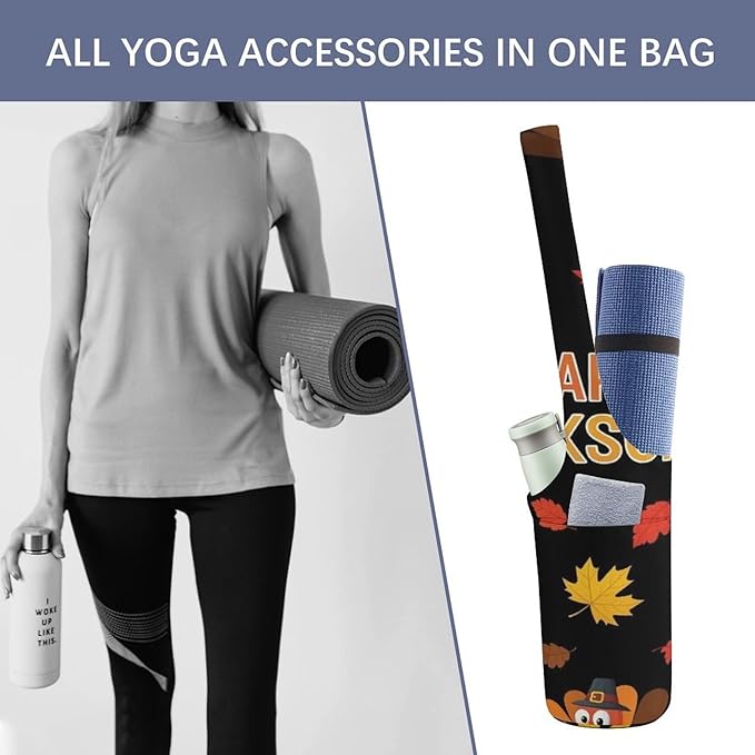 Aiyoolee Yoga Mat Bag Large Tote Carrier Holder with Water Bottle Pocket Yoga Bags