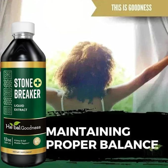 Stone Breaker 12oz – Organic Chanca Piedra Kidney Detox & Gallbladder Cleanse – Dissolves Kidney Stones & Gallstones Fast – Natural Stone Breaker Supplement for Detox and Crystal Flush – 1 Bottle