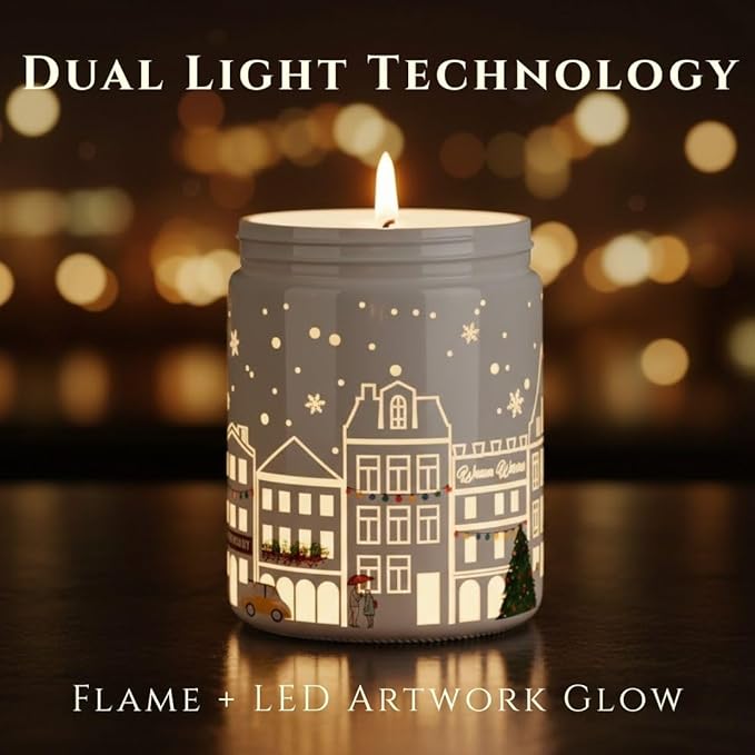 Coffee Chocolate Scented Candle (White Jar), 40-Hour Burn, Dual Light Glow, Premium Soy Wax, Rich Café Aroma Candle for Bedroom & Bathroom, Holiday Gift – 7oz (200g)