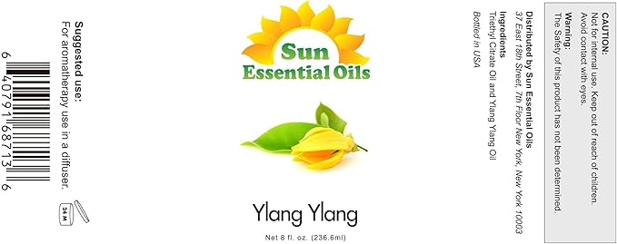 Sun Essential Oils 8 oz Ylang Ylang Essential Oil - Aromatherapy Oil