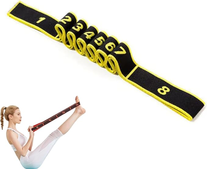 Fitness Resistance Band for Stretching and Yoga, Numbered Resistance Band, Elastic Stretching Strap for Yoga, Stretching, Pilates, Fitness, Durable Stretching Equipment