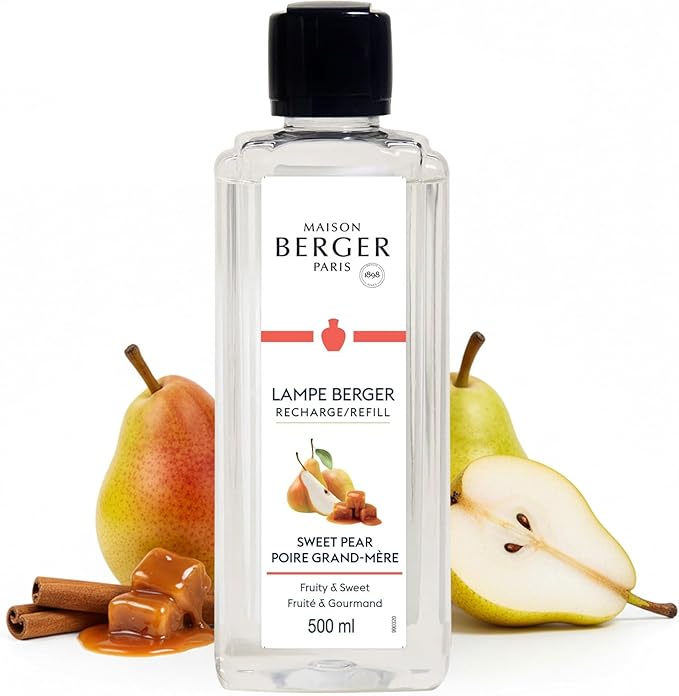 Sweet Pear | Lampe Berger Fragrance Refill by Maison Berger | for Home Fragrance Oil Diffuser | Purifying and perfuming Your Home | 16.9 Fluid Ounces - 500 milliliters | Made in France