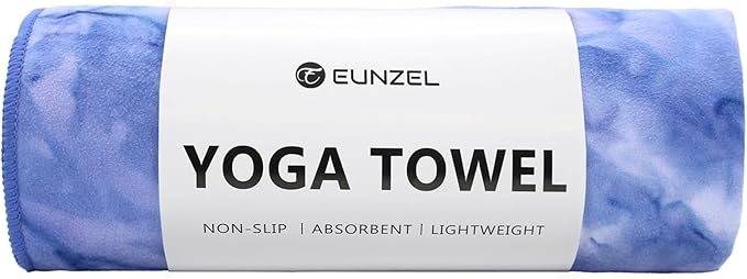 Eunzel Hot Yoga Towel Non-Slip Yoga Mat Towel Ultra-Absorbent Microfiber Towel for Hot Yoga, Pilates，Bikram and Workout 26.5"x 72"