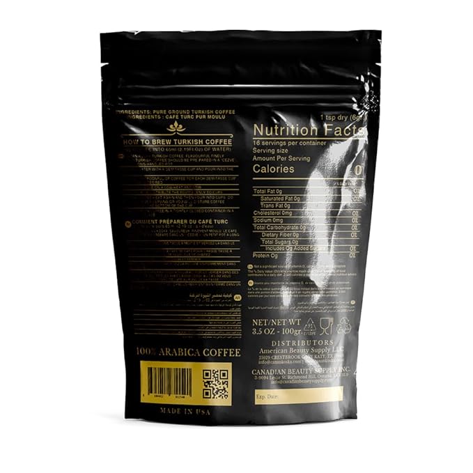 Canan Koska Turkish Coffee Medium Roast Ground Coffee 100% Arabica, Finely Ground for Rich Flavor and Smooth Texture, Ideal for Traditional Brewing in a Cezve - 3.5 Ounce (100g) - Pack Of 12
