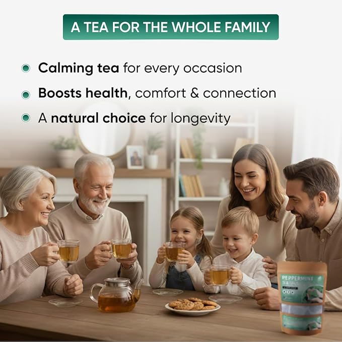 TeaDreamTea Peppermint Tea Bags - Alleviates Digestive Discomfort | Herbal Tea - Healthy Tea | Aromatic & Caffeine Free Tea - Bulk Tea Bags (50 Teabags)