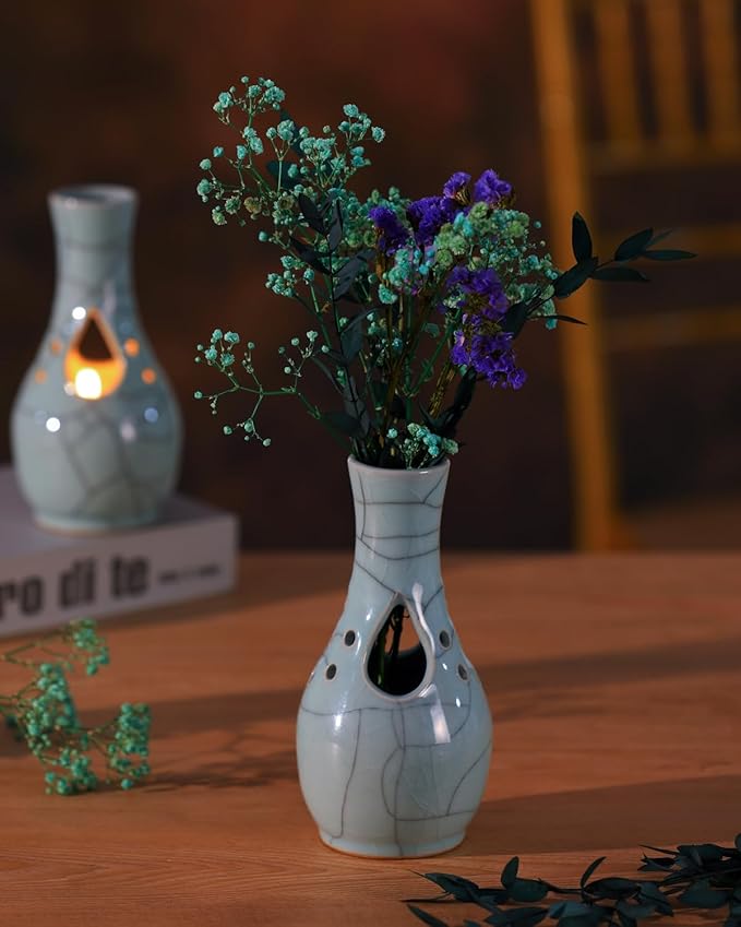 Bluebell Candle-Vase 2 in 1,China for Home Decor,Aromatherapy Candle Gifts for Women,Gift for Birthday,Mother's Day,Thanksgiving,Christmas,Hostess/Housewarming Gifts,Soy Wax,8oz,45h Burning Time