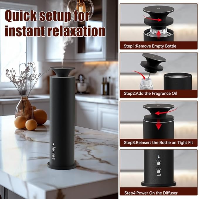 Waterless Diffuser Machine Scent Air Machine Covers 1800 Sq Ft for Home Diffusers Essential Oil Diffusers Studio Scent Diffuser Large Room Fragrance App Remote Control Capacity 3.5 Oz Rogue red