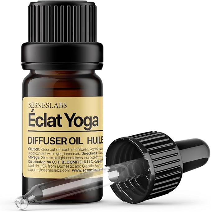 Éclat Yoga Diffuser Oil, Cosmopolitan Yoga Selection,Italian Lemon/Bergamot, Pear, Basil, Ginger Flower, Musk Essential Oils Blend for Ultrasonic Diffuser (.33 oz/10 ml)