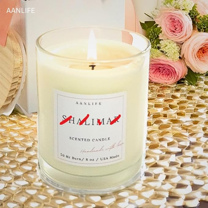 Luxury Scented Candle Inspired by Iconic French Perfume, 50 Hr Burn, Signature Edition,10 oz, Gift for Women, Premium American Organic Wax, USA