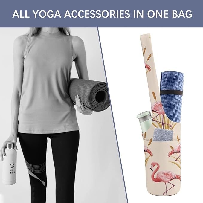 Meaudiwes Stylish Yoga Mat Bags Sports Yoga Totes Fits Most Size Mats Exercise Mat Carrier Storage Bag Yoga Gifts for Women