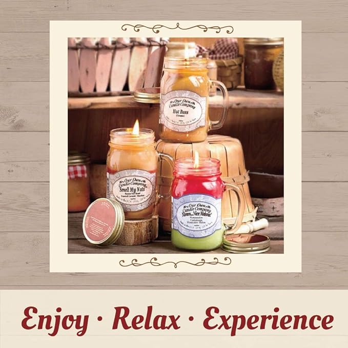 Our Own Candle Company, Peppermint Eucalyptus Scented Mason Jar Candle, 100 Hour Burn Time, 13 Ounces