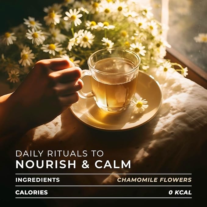 Gya Tea Co Chamomile Herbal Tea Pod (16 Count)- Decaf Wellness Tea for Body Comfort & Relaxing
