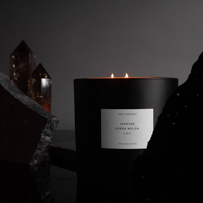 ENVIRONMENT Inspired by Designer Perfume CN5 Candle, 55oz Luxury Coconut Apricot Wax Candles for Home (Neroli | Ylang | Bergamot) Home Fragrance Products, 4 Wick Candle, Vegan & Cruelty-Free