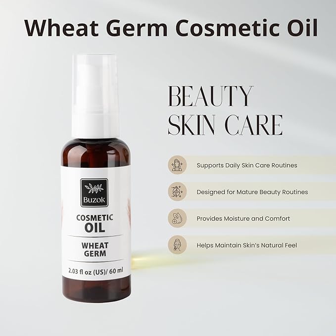Cosmetic Carrier Oil Collection – Natural Plant Oils for Skin Care, Massage & DIY Beauty Use – Multiple Oils Available – For External Cosmetic Use (Wheat Germ)