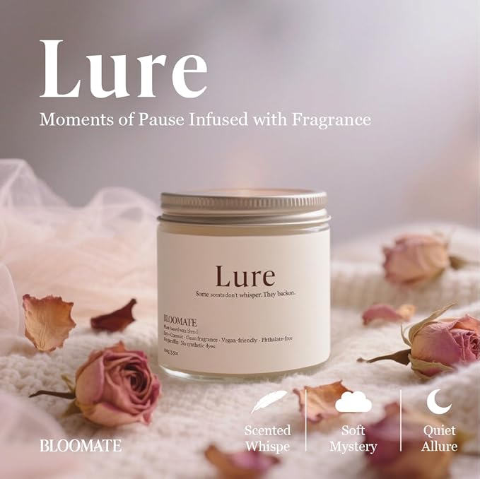 Bloomate Calm Candle – Handcrafted 3.5 oz Soy & Coconut Wax | Blackcurrant, Lavender & Oakmoss | Plant-Based & Clean-Burning
