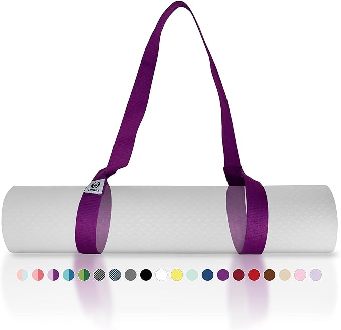 Tumaz Yoga Mat Strap [MAT NOT Included] (2 Sizes) with Extra Thick & Comfy Delicate Texture, Adjustable Yoga Mat Carrier