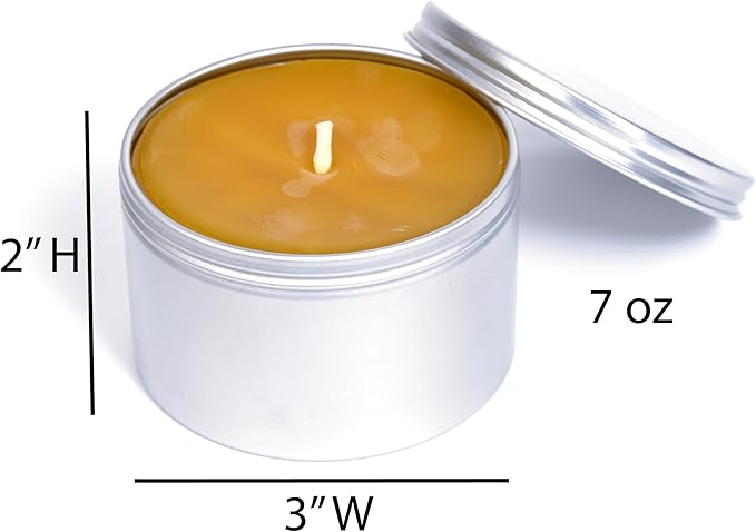 BeeTheLight Beeswax Jar Candle with Lid - Cinnamon Orange Clove Aromatherapy Candle - 25 Hours Burn Time - All Natural 100% Pure Beeswax Candle - Handmade Decorative Jar Candle