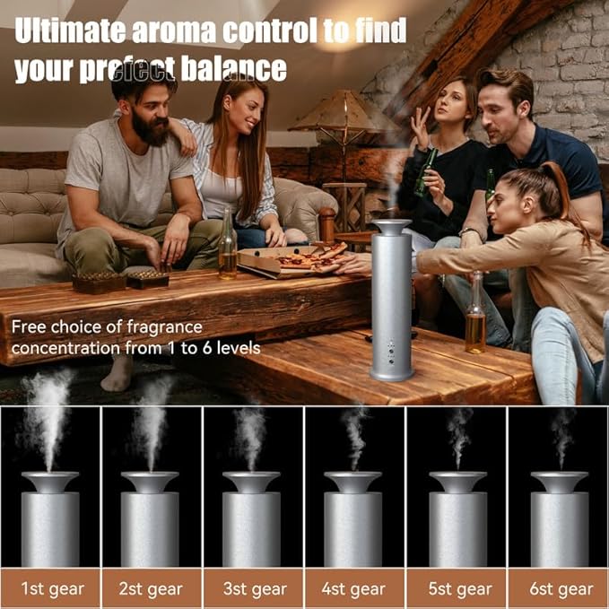 Waterless Diffuser Machine Scent Air Machine Covers 1800 Sq Ft for Home Diffusers Essential Oil Diffusers Studio Scent Diffuser Large Room Fragrance App Remote Control Capacity 3.5 Oz Rogue red