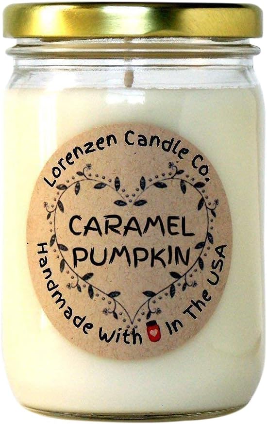 Caramel Pumpkin Soy Candle, 12oz | Handmade in the USA with 100% Soy Wax