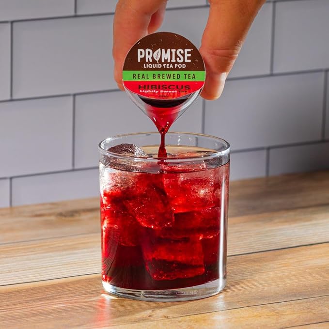 Promise Tea by Java House - Cold-Brewed Tea Concentrate Pods - Ethically Sourced - Hibiscus Lightly Sweet Tea - Pack of 12