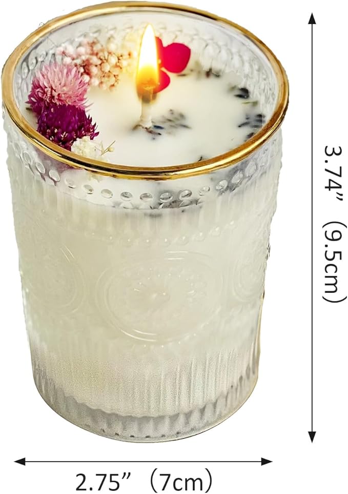 Lavender Scented Candles for Women Men- 7oz Single-Wick Soy Wax Beeswax Aromatherapy Candles with 36 Hours of Burn Time, Lavender Jar Candle for Stress Relief, Home Scented, Birthday Gifts Mothers Day