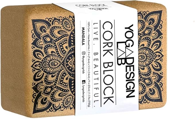 YOGA DESIGN LAB | The Cork Block | Eco Friendly Luxury | Superior Grip and Strength | Natural