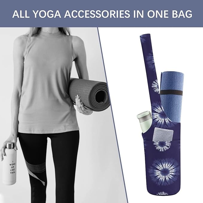 Meaudiwes Stylish Yoga Mat Bags Sports Yoga Totes Fits Most Size Mats Exercise Mat Carrier Storage Bag Yoga Gifts for Women