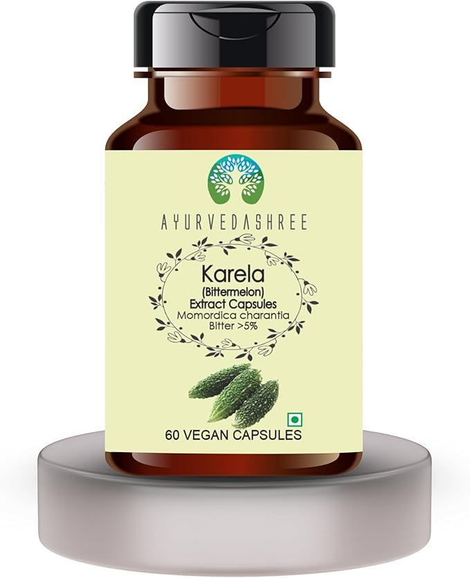 Karela Extract 500mg - 60 Vegetarian Capsules|Momordica Charantia| All Natural | 100% Vegan | Gluten-Free.