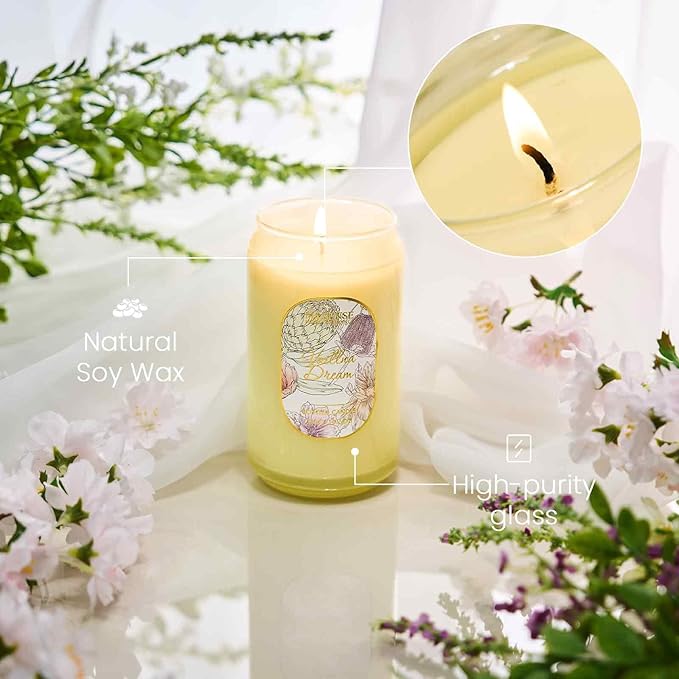 M&SENSE Vaillna Candles for Home Scented, 10.6 Oz Soy Wax Candles Non Toxic Jar Candle Up to 60 Hours Long Burning Home Fragrance Gift for Stress Relief, Meditation, Yoga
