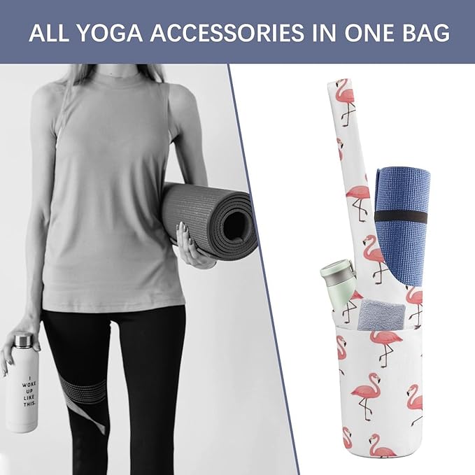Meaudiwes Large Yoga Mat Bag Fit Most Size for Ladies Yoga Mats Carrier Bags Multi-Functional Exercise Mat Holder Storage Bag