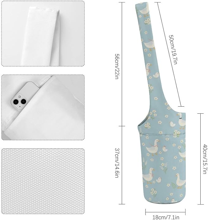 KKdskkds Vintage RoseYoga Mat Bag Large Opening Long Tote Yoga Mat with Pocket Fit Most Size Mats