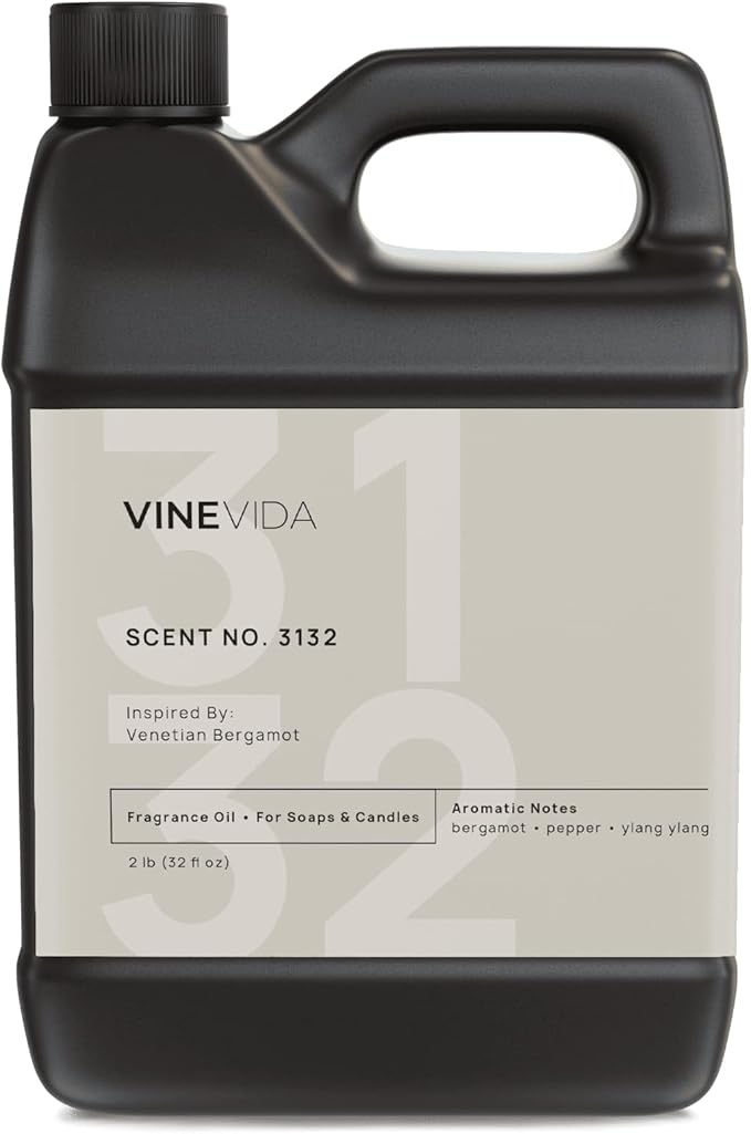 VINEVIDA Scent NO. 3132 Fragrance Oil - 32oz (2lbs) - Inspired by: Venetian Bergamot Fragrance Oil for Candle Making - Made in USA Candle Scents Scents for Soap Making