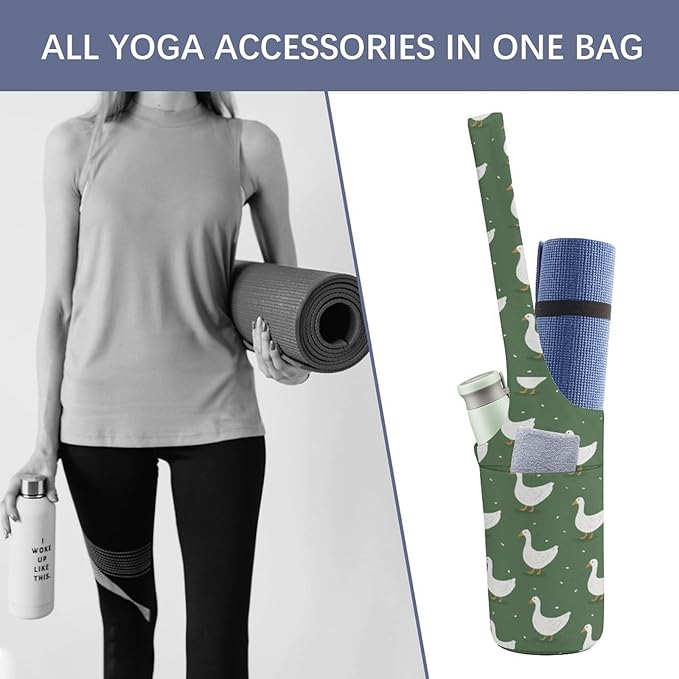KKdskkds Vintage RoseYoga Mat Bag Large Opening Long Tote Yoga Mat with Pocket Fit Most Size Mats