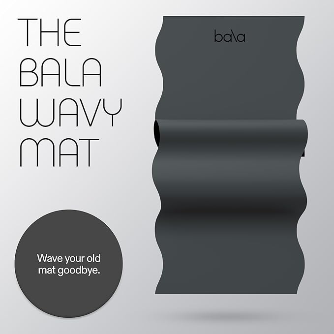 Bala Yoga Mat for Home Gym - Non Slip Exercise Mat for Home Workout, Stretching, Pilates, Aerobics & Floor & Fitness Work Out - Indoor Exercising Mat