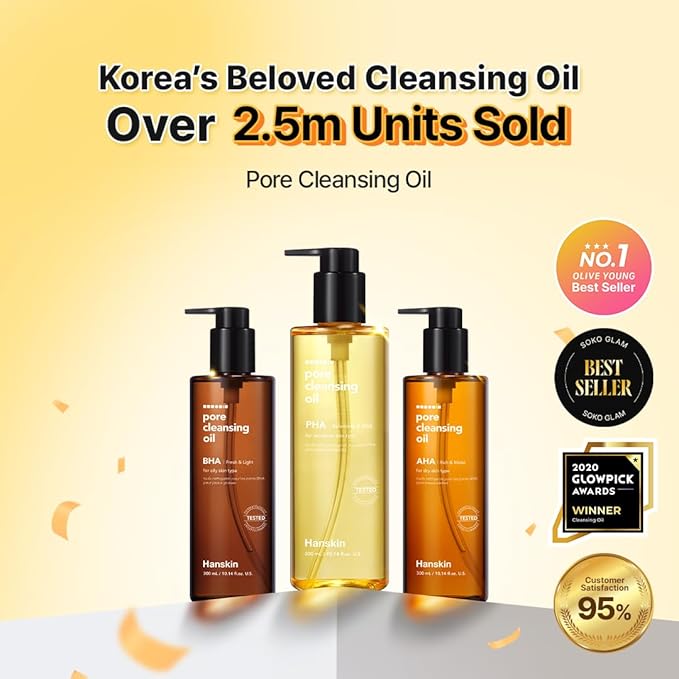Hanskin Pore Care Duo – PHA Cleansing Oil (6.76 oz) & Cleansing Foam | Blackhead Removal, Gentle Exfoliation & Pore Care for Oily, Acne-Prone & Combination Skin | Korean Skincare Set, K-Beauty