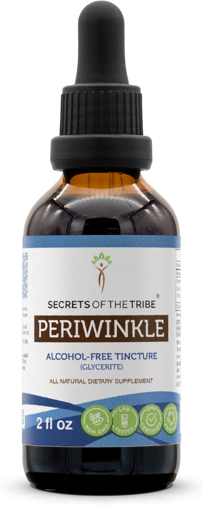 Secrets of the Tribe Periwinkle Alcohol-Free Liquid Extract, Periwinkle (Vinca Major) Dried Herb (2 FL OZ)