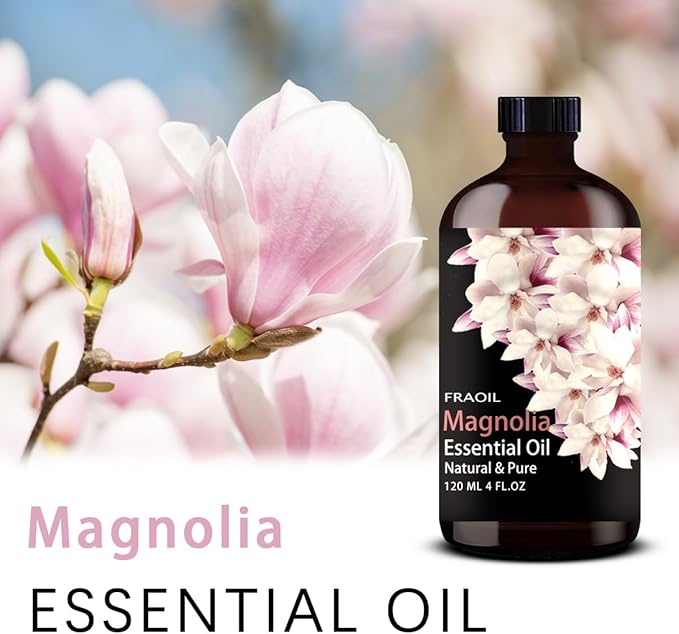 Magnolia Essential Oil, Magnolia Oil 4 Fl Oz 120ML for Diffuser Humidifier Yoga Cleaning DIY Candle Soap Making Perfume Gift for Women Essential Oils